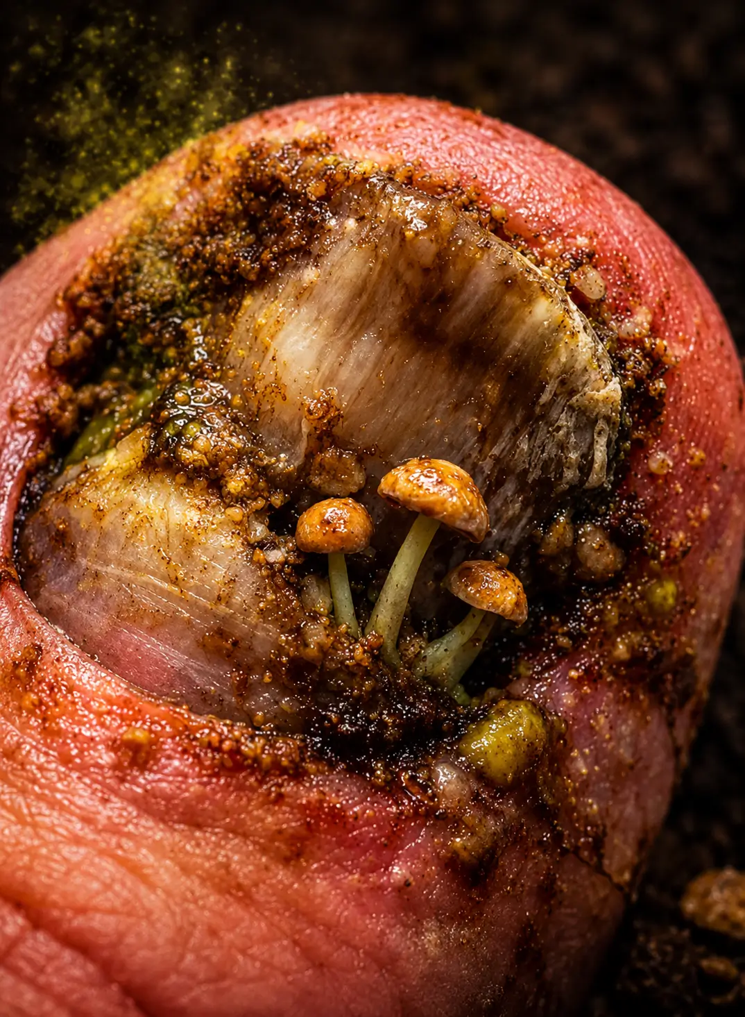 How toenail fungus forms a protective biofilm shield under the nail